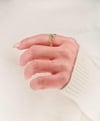 14 Ayar Altın Renkli Yeşil Akik Taşlı Burgu Gümüş Yüzük