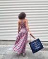 Jean Motto Tote Bag