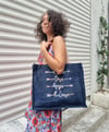 Jean Motto Tote Bag