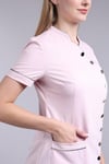 9 DÜĞMELİ Gri Biyeli Kısa Kollu Pembe Önlük