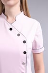 9 DÜĞMELİ Gri Biyeli Kısa Kollu Pembe Önlük