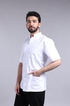 Hakim Yaka Erkek Beyaz Önlük