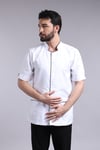 IRMAK Siyah Biyeli Kısa Kol Erkek Beyaz Önlük