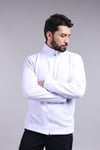 Unisex Ön Fermuarlı Beyaz  Polar 