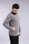 Unisex Ön Fermuarlı  Gri  Polar 