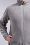 Unisex Ön Fermuarlı  Gri  Polar 