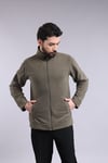 Unisex Ön Fermuarlı Haki Polar 