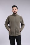 Unisex Ön Fermuarlı Haki Polar 