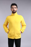 Unisex Ön Fermuarlı Sarı Polar 