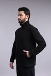 Unisex Ön Fermuarlı Siyah Polar 