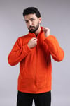 Unisex Ön Fermuarlı  Turuncu  Polar 