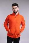 Unisex Ön Fermuarlı  Turuncu  Polar 