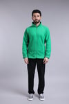 Unisex Ön Fermuarlı Yeşil Polar 