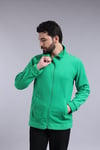 Unisex Ön Fermuarlı Yeşil Polar 