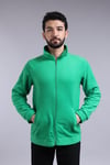 Unisex Ön Fermuarlı Yeşil Polar 