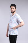 V Yaka Desenli Kısa Kollu Erkek Scrubs