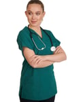 V YAKA DOKTOR ÖNLÜĞÜ ECZACI ÖNLÜĞÜ LABORANT ÖNLÜĞÜ HEMŞİRE ÖNLÜĞÜ ESTETİSYEN ÖNLÜĞÜ YEŞİL KISA KOL KADIN ÖNLÜK