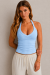 Bebe Mavi Jarse Ribana Halter Top 