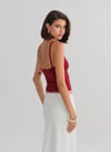 Bordo Askılı Bluz 