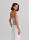 Gri Askılı Bluz 