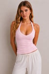 Pembe Jarse Ribana Halter Top 