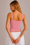 Pembe Ribana Askılı Top-Slim Fit Kadın Atlet
