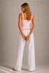 Pembe Ribana Askılı Top-Slim Fit Kadın Atlet