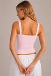 Pembe Ribana Askılı Top-Slim Fit Kadın Atlet