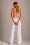 Pembe Ribana Askılı Top-Slim Fit Kadın Atlet