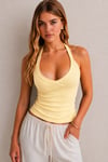 Sarı Jarse Ribana Halter Top 