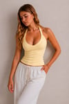 Sarı Jarse Ribana Halter Top 