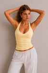 Sarı Jarse Ribana Halter Top 