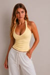 Sarı Jarse Ribana Halter Top 