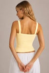 Sarı Ribana Askılı Top-Slim Fit Kadın Atlet