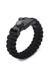 Paracord Bileklik-Pusula-Ateş Başlatıcı-Düdük-Siyah Renk