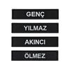 Siyah Nakışlı İsimlik 2 Adet - Kişiye Özel Cırtlı İsim Soyisim Patch