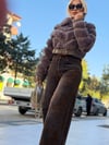 160967 DERİ BANTLI KÜRK /Kahve