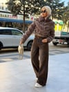 2041 KABARTME BASKILI JEAN /Kahve