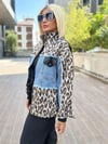 2734 Parlak Leo Detaylı Jean Ceket Siyah