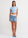 30528 Modal Pamuklu Crop T-Shirt Açık Mavi