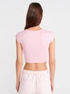 30528 Modal Pamuklu Crop T-Shirt Pudra