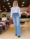 31844 Tintli Cebi Taşlı Jean Pantolon Mavi