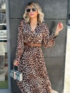 31915 Leopar Şifon Elbise Leo