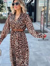31915 Leopar Şifon Elbise Leo