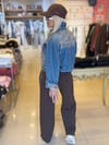 3632 Taşlı Jean Ceket Mavi