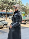 3871 DERİ TRENC /Siyah
