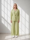 4217 Toka Detaylı Bluz Pantolon Takım Yeşil