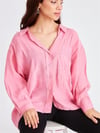 4612 Omzu Düşük Oversize Gömlek Pembe