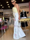 4977 ÇİÇEK DESENLİ NAKIŞ PANTALON