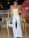 4977 ÇİÇEK DESENLİ NAKIŞ PANTALON